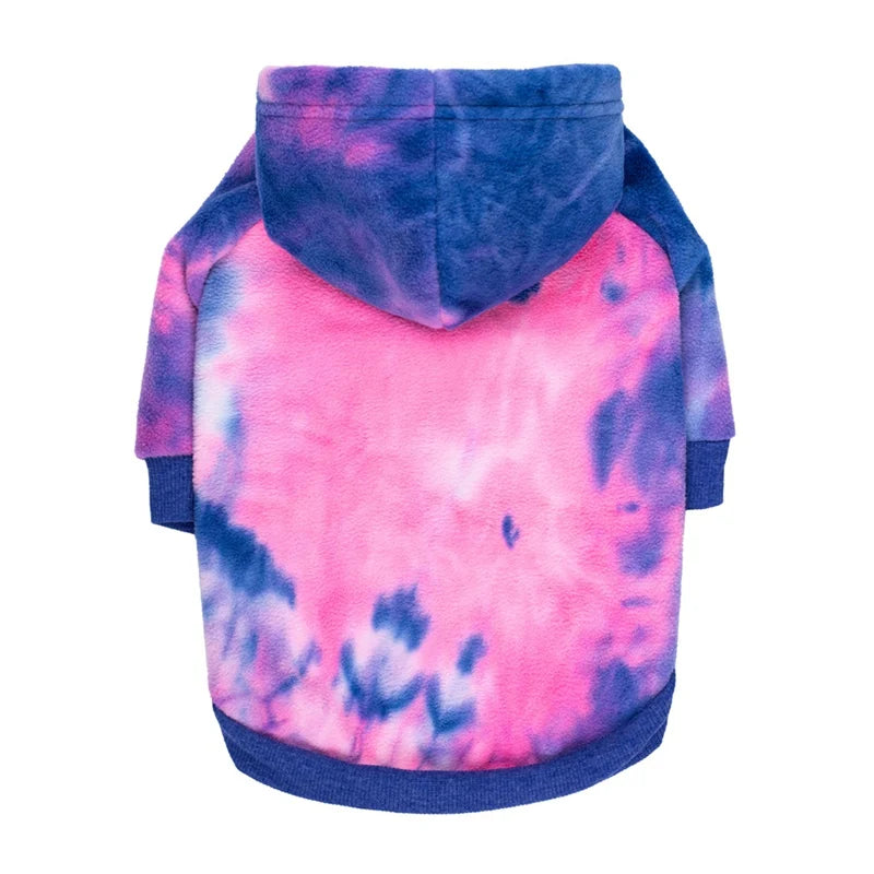 Tie Dye Dog Hoodie Sweater with Hat